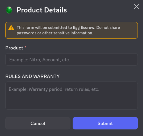 Product Details Selection