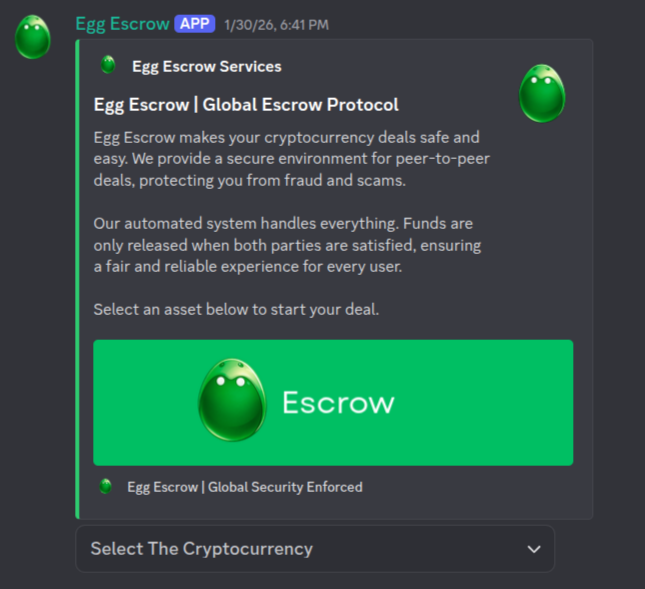 Escrow Welcome Panel